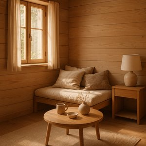 Sunlit Wooden Nook
