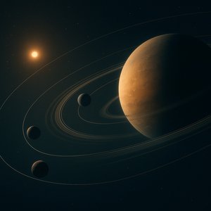 Tilted Ringed Giant — A Serene Alien System