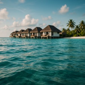 Turquoise Calm: Maldives Overwater Villas at Water Level