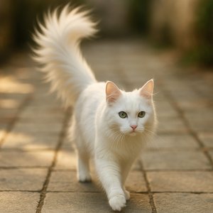 White Turkish Angora Stroll