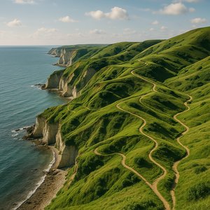 Winding Tracks Along the Danish Cliffs