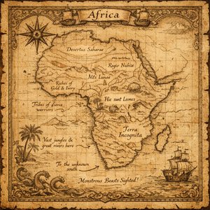 Mapa antiguo de un explorador de África