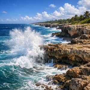 Penhascos do Caribe: Ondas a Bater na Costa Cubana