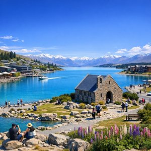 Nhà thờ Chúa Chiên Lành bên hồ Tekapo — Bình yên ngọc lam