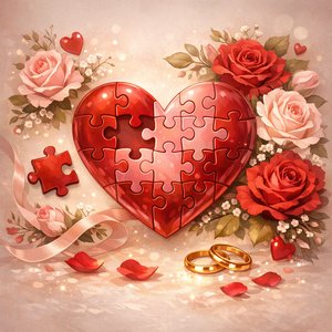 Puzzle Corazón Romántico