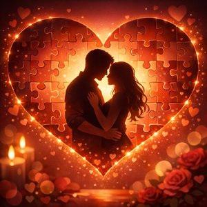 퍼즐 하트 로맨스 — 발렌타인 실루엣