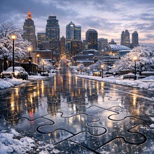 Puzzle de hielo: Kansas City después de la nevada