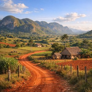 Con đường đất đỏ xuyên qua những thung lũng Cuba