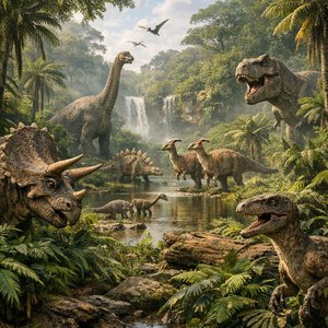 La rivière des géants — Rassemblement dans la jungle préhistorique