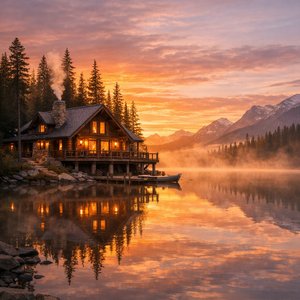 Lakeside Sunrise Cabin