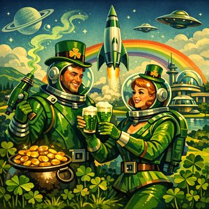 St. Patrick's Day Retro-Future-Feier