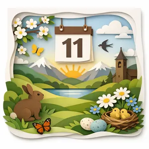 April 11 Spring Paper Cut Landscape