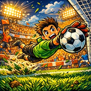 Championship Save — Diving Goalkeeper