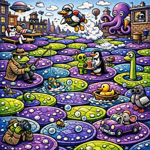 Lily-Pad City: A Puzzle of Peculiar Pets