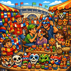 Stadium Market Day — Colorful Festival Bazaar