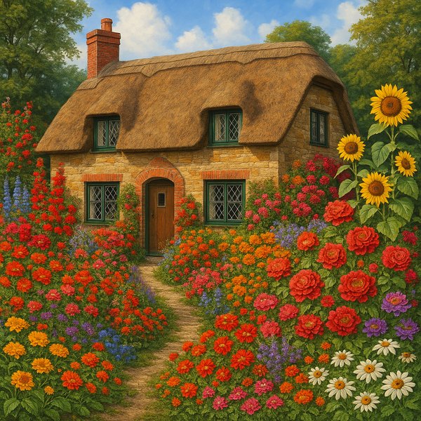 Charming Cottage and Vibrant Garden