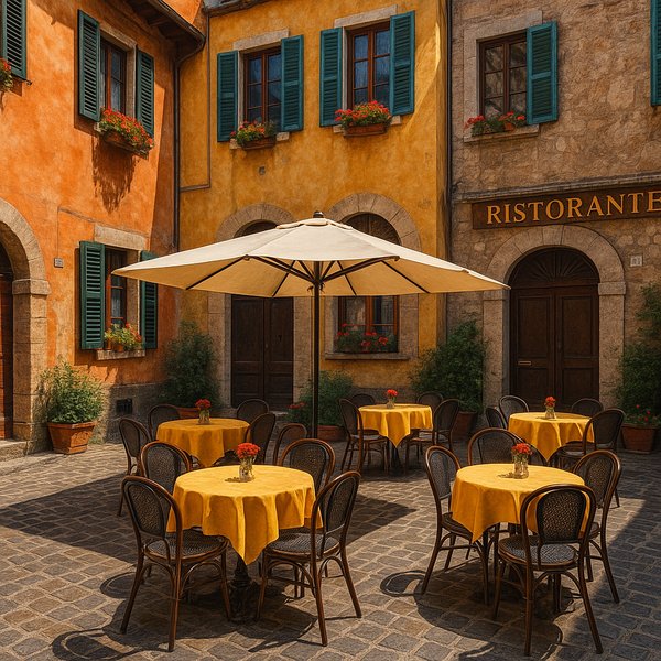 Charming Street Cafe Scene