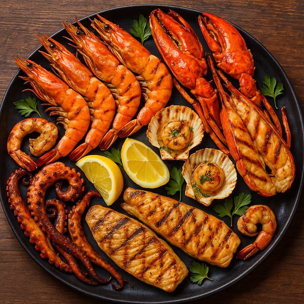 맛있게 구운 해산물 플래터