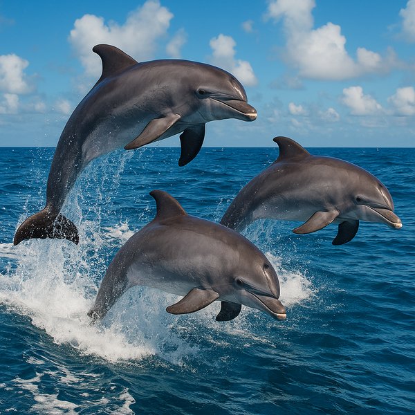 Dolphins Leaping in the Ocean