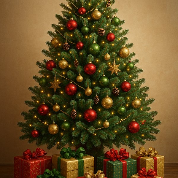 Festive Christmas Tree with Gifts