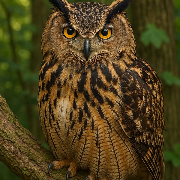 Majestic Owl on a Tree Branch