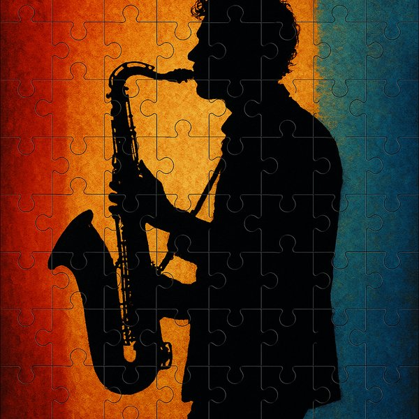 Saxophonist Silhouette Puzzle