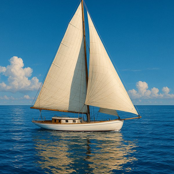 Serene Sailboat on Tranquil Waters