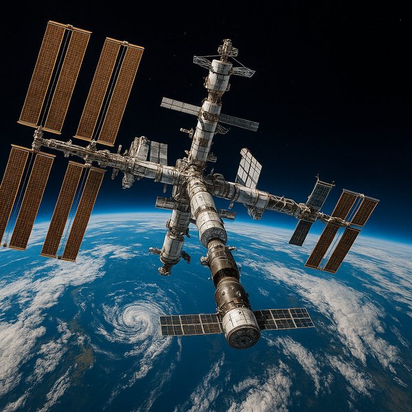 Space Station Orbiting Earth