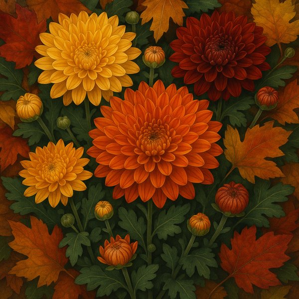Vibrant Autumn Chrysanthemums