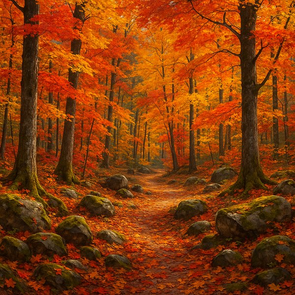 Vibrant Autumn Forest Pathway