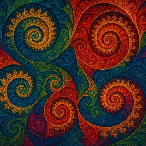 Vibrant Fractal Spirals
