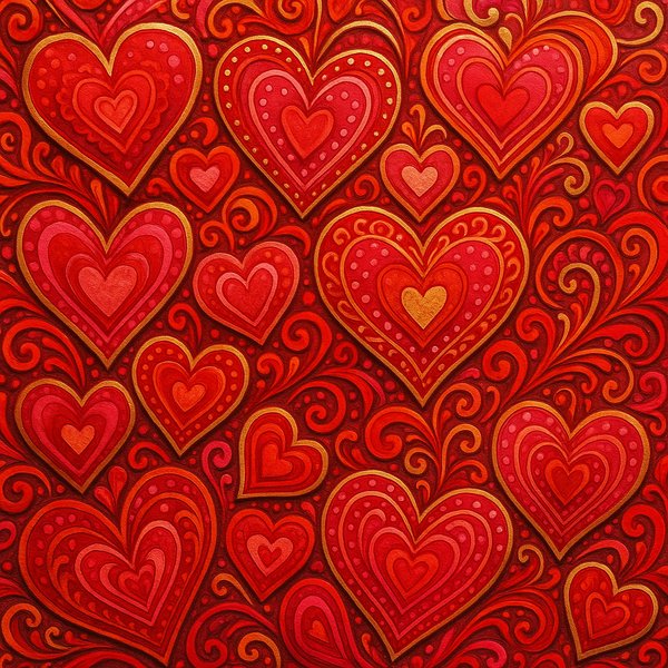 Vibrant Heart Pattern Art