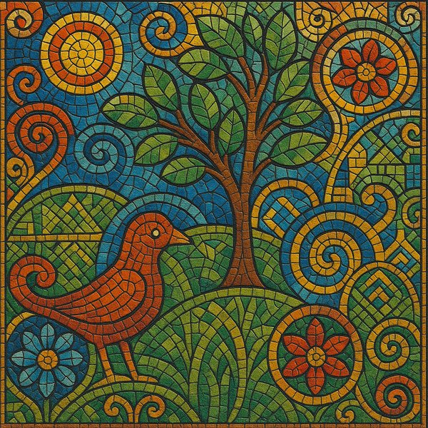 Vibrant Mosaic Nature Scene