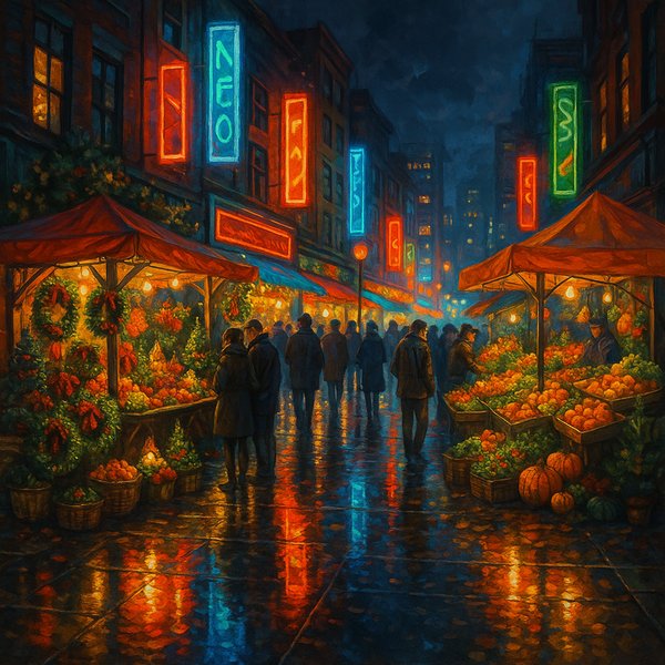 활기찬 야시장 풍경