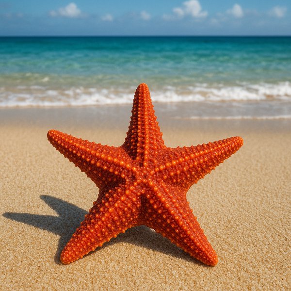 Vibrant Starfish on Sunlit Beach