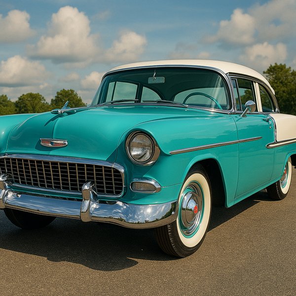 Vintage 1950s Turquoise Car