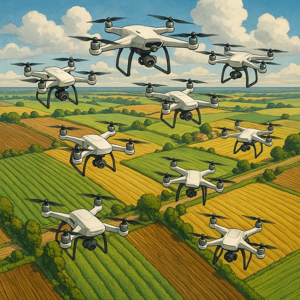 Drones Surveying Farmland