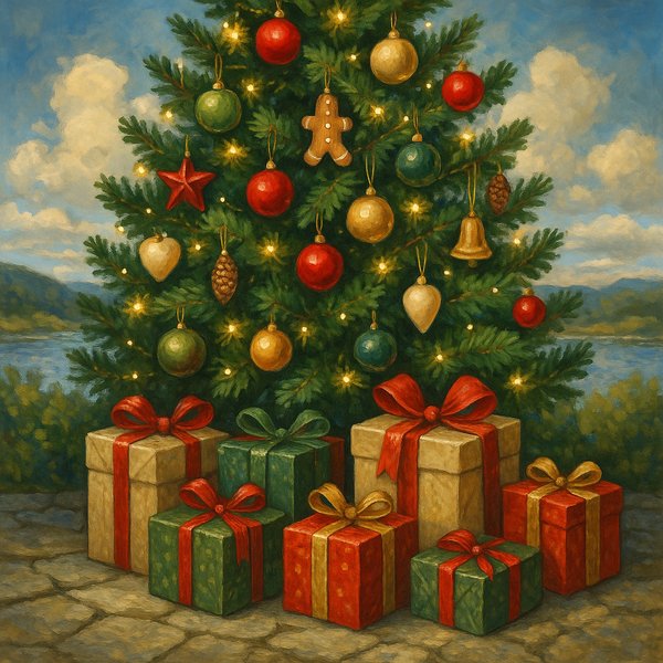 Festive Christmas Tree Scene