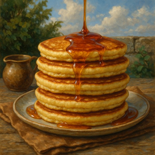 Fluffy Pancakes with Maple Drizzle