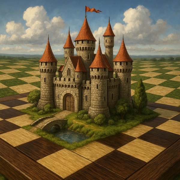 Miniature Castle on Chessboard