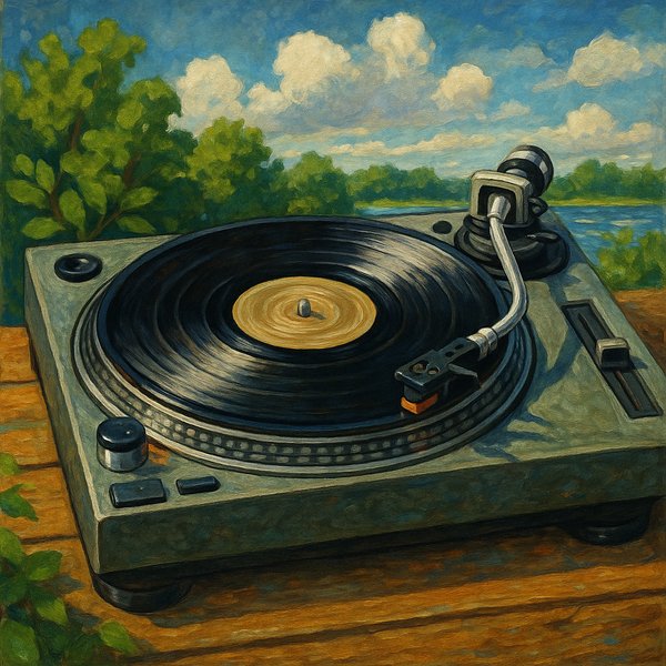 Turntable in Tranquil Landscape