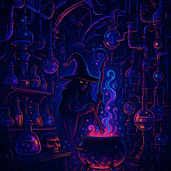 Futuristic Witch's Potion Laboratory