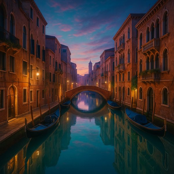 Venice Canals at Dawn - A Dreamlike Fantasy