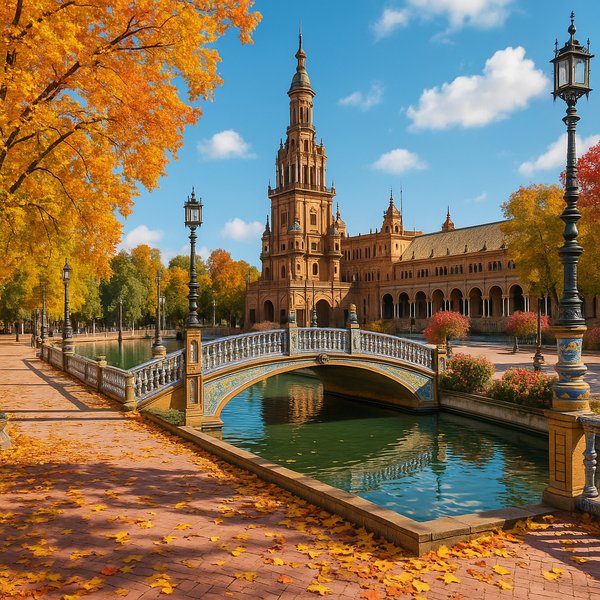 Autumn at Plaza de España, Seville