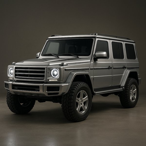 Boxy Luxury Off-Road SUV — Steel Grey, Lifted Stance