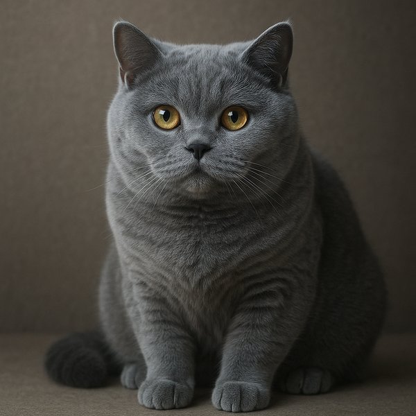 Calm British Shorthair — Blue Plush Portrait