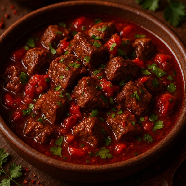 Chashushuli — Spicy Georgian Beef Stew in Glossy Tomato Sauce
