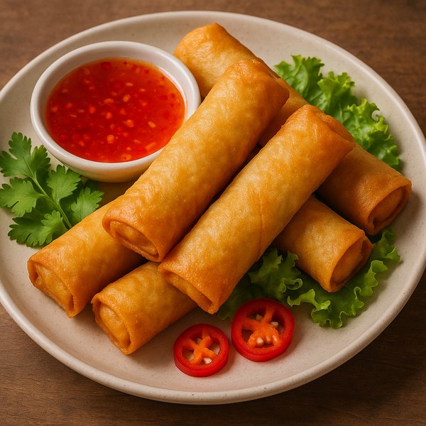 Crispy Thai Spring Rolls (Poh Pia Tod) with Sweet Chili Sauce
