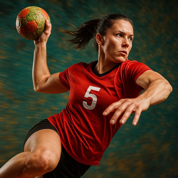 Explosive Jump Shot — Women's Handball in Motion