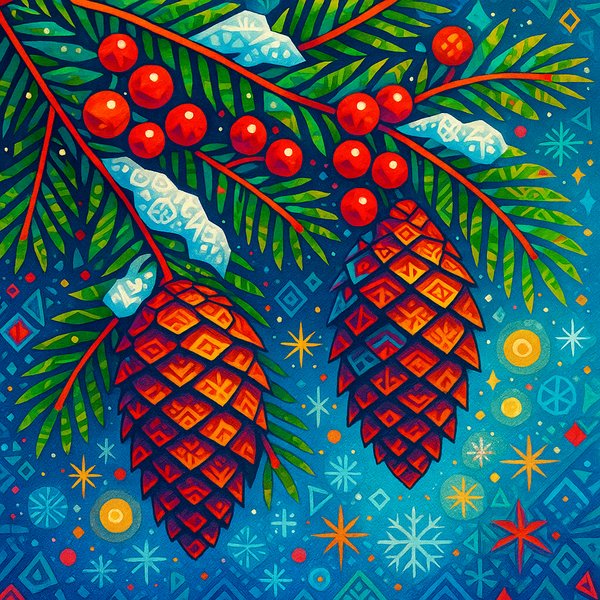 Festive Winter Holiday Composition